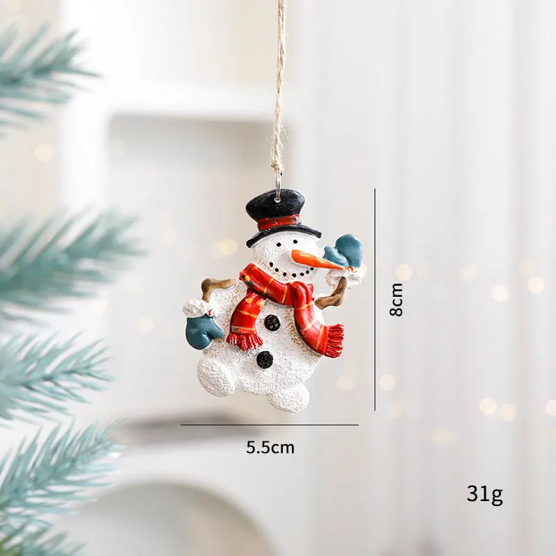 Festive Christmas Ornaments - Handcrafted Resin Gingerbread & Snowman Pendants Michan Direct