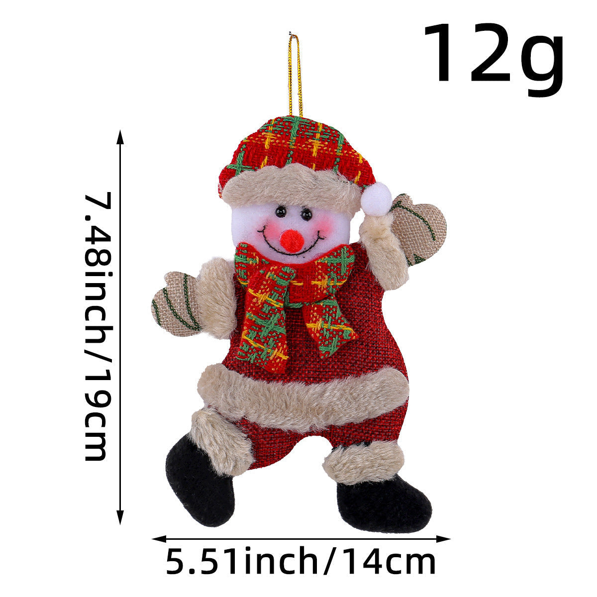 Festive Christmas Tree Ornaments - Santa, Snowman, Reindeer & Bear Figures With Red & White Scarves, Golden Balls & Red Bows - Perfect For Holiday Decor, Christmas Decorations Michan Direct