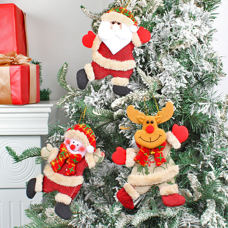 Festive Christmas Tree Ornaments - Santa, Snowman, Reindeer & Bear Figures With Red & White Scarves, Golden Balls & Red Bows - Perfect For Holiday Decor, Christmas Decorations Michan Direct