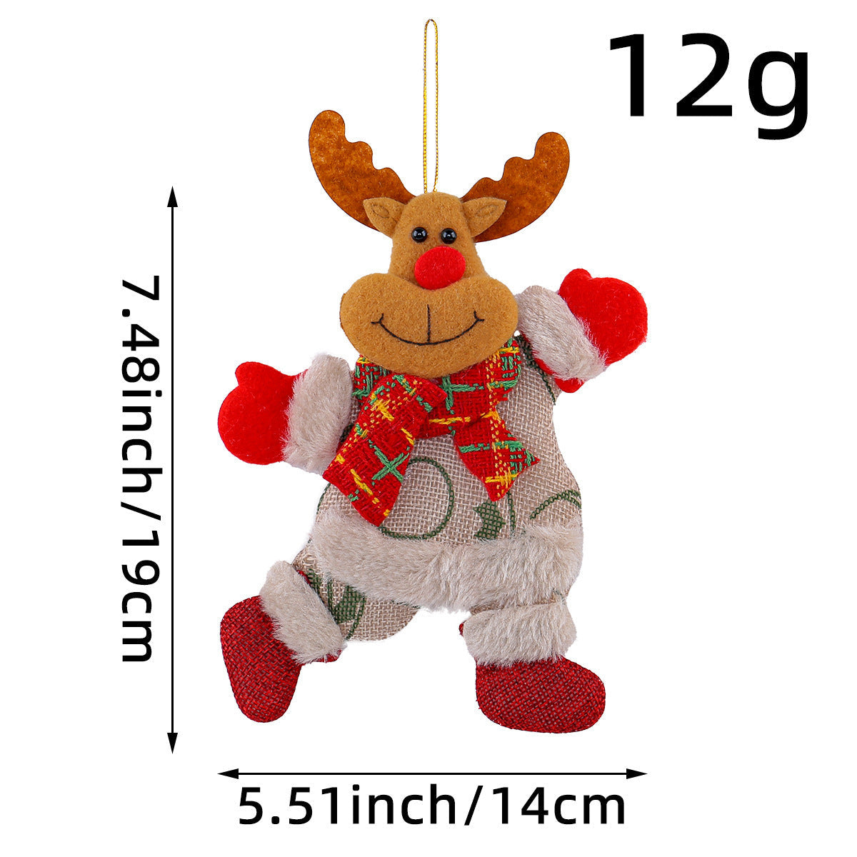 Festive Christmas Tree Ornaments - Santa, Snowman, Reindeer & Bear Figures With Red & White Scarves, Golden Balls & Red Bows - Perfect For Holiday Decor, Christmas Decorations Michan Direct