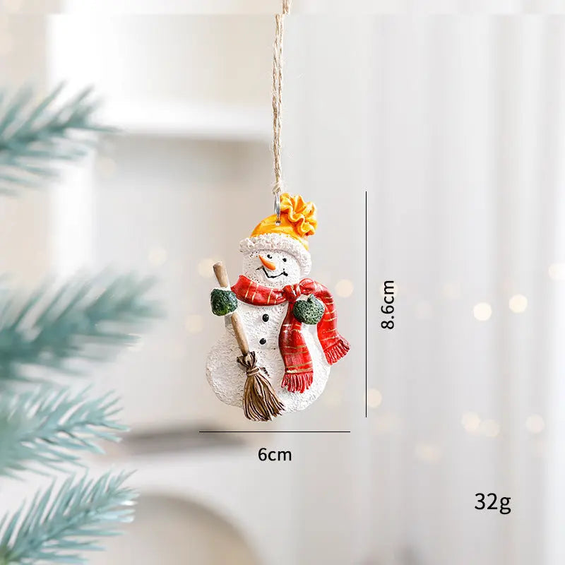 Festive Christmas Ornaments - Handcrafted Resin Gingerbread & Snowman Pendants Michan Direct