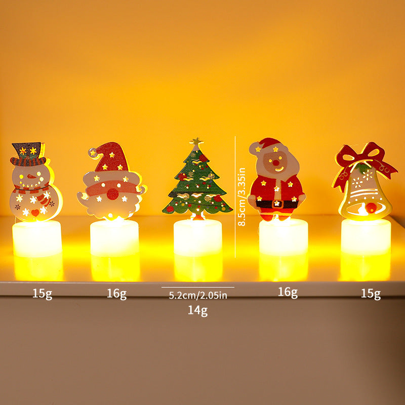 LED Electronic Candle Lights Christmas Trees Santa Claus Snowmen Creative Candles Small Night Lights Home Decorative Ornaments Michan Direct