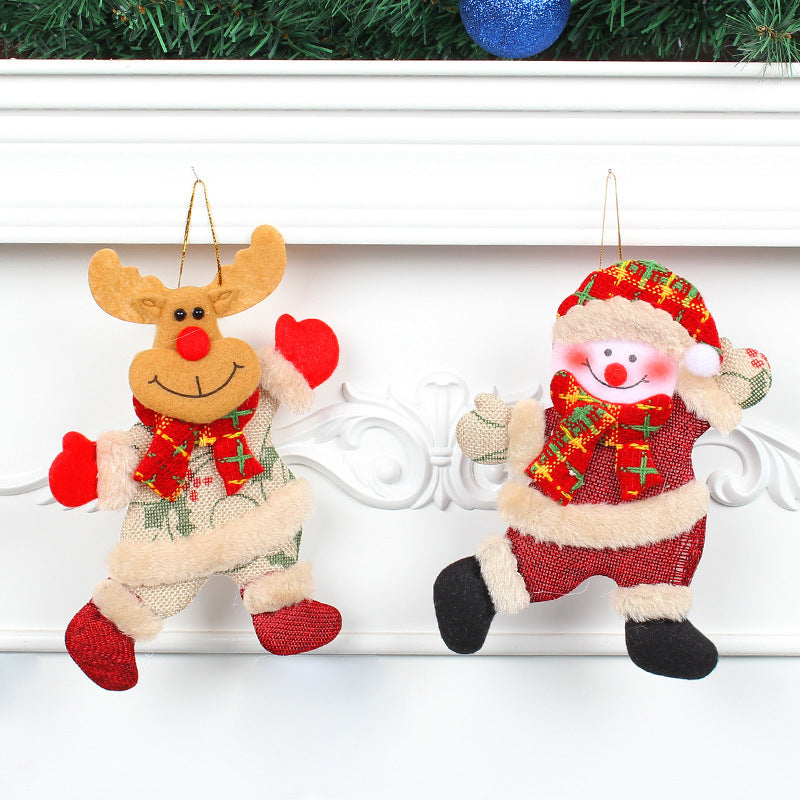 Festive Christmas Tree Ornaments - Santa, Snowman, Reindeer & Bear Figures With Red & White Scarves, Golden Balls & Red Bows - Perfect For Holiday Decor, Christmas Decorations Michan Direct