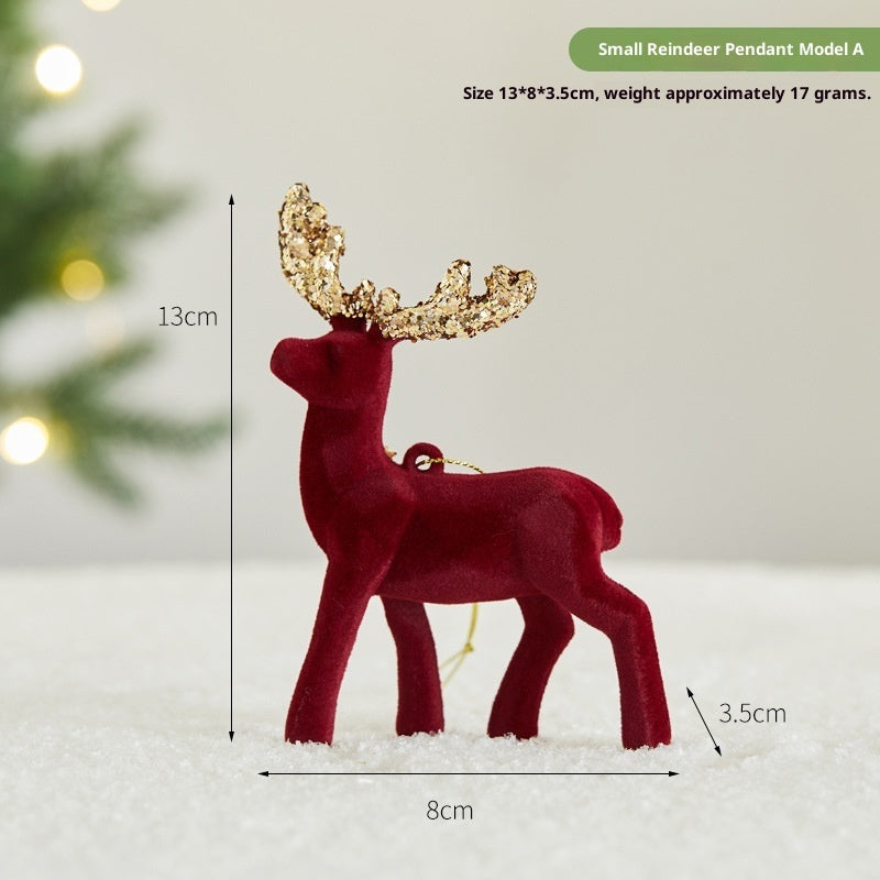 Christmas Sequined Flocking Elk Decoration Michan Direct
