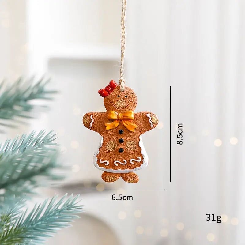 Festive Christmas Ornaments - Handcrafted Resin Gingerbread & Snowman Pendants Michan Direct