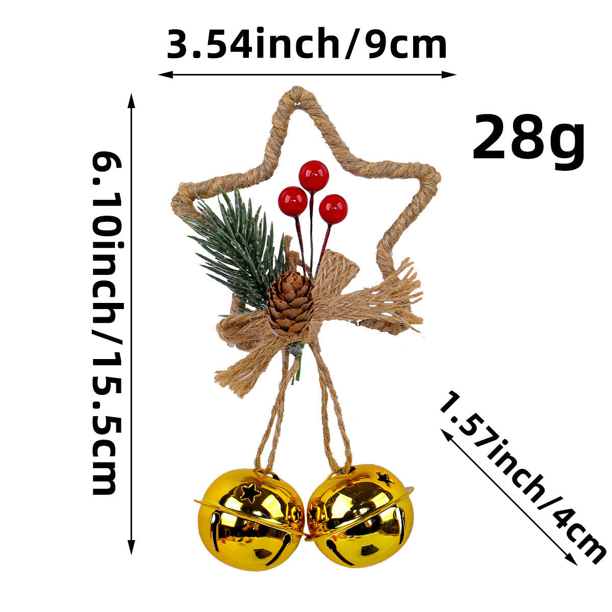 Christmas Five-pointed Star Bell Accessories Pendant Michan Direct