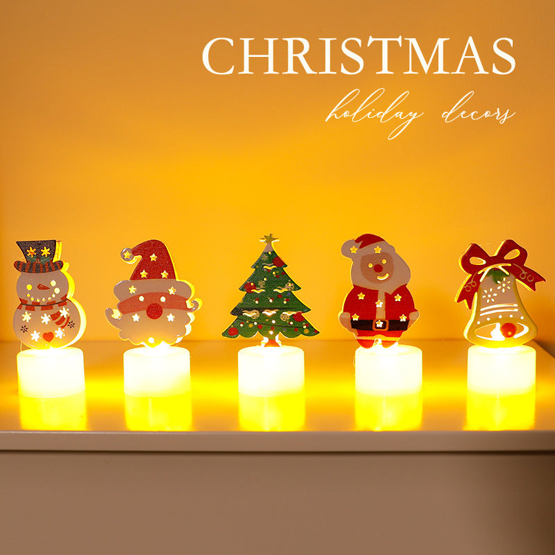 LED Electronic Candle Lights Christmas Trees Santa Claus Snowmen Creative Candles Small Night Lights Home Decorative Ornaments Michan Direct