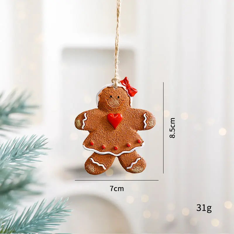Festive Christmas Ornaments - Handcrafted Resin Gingerbread & Snowman Pendants Michan Direct