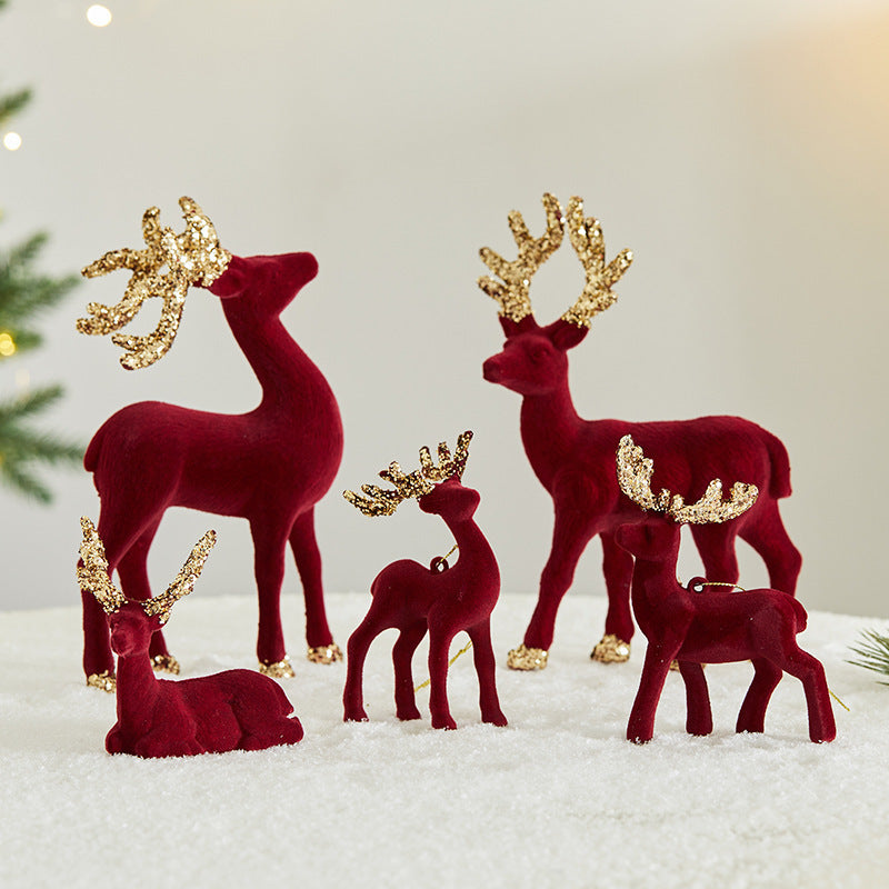 Christmas Sequined Flocking Elk Decoration Michan Direct