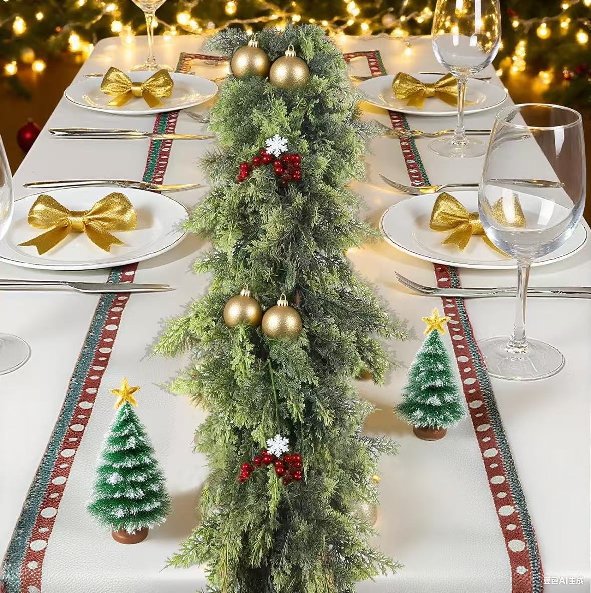 Christmas Holiday Simulation Soft Rubber Hand Feeling Cedar Table Decorative Ornament Michan Direct