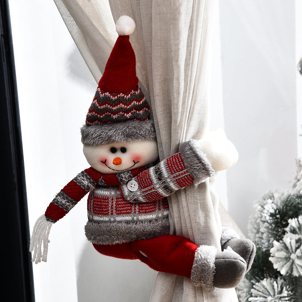 Christmas Curtain Decorative Button Cartoon Doll Michan Direct