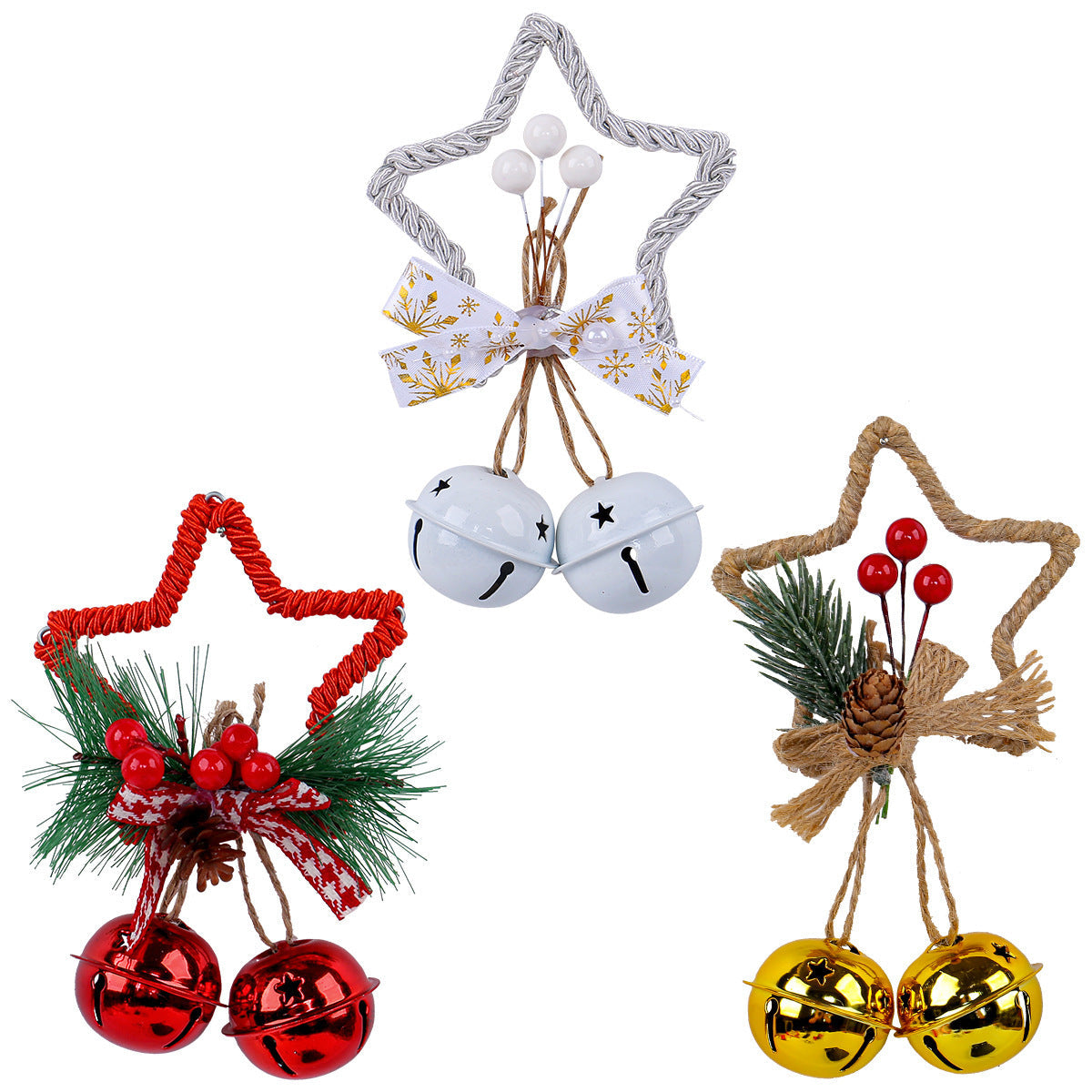 Christmas Five-pointed Star Bell Accessories Pendant Michan Direct