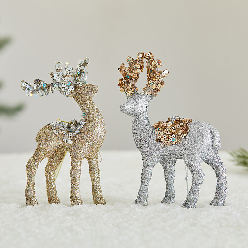 Christmas Sequined Flocking Elk Decoration Michan Direct