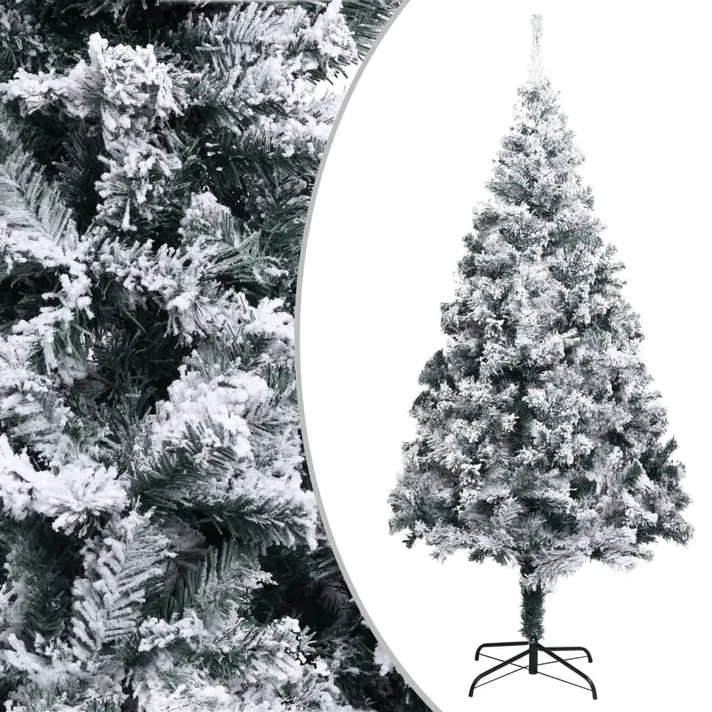 vidaXL Artificial Christmas Tree with Flocked Snow Green 210 cm PVC Lucy And Phil Academy Lucy And Phil Academy