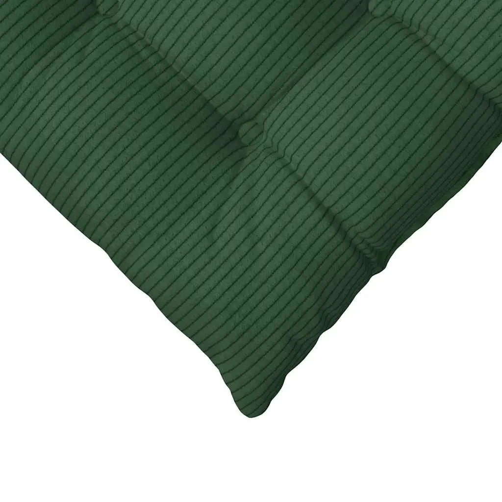 vidaXL Seat Cushions 4 pcs Dark Green 40 x 40 x 6 cm Corduroy Fabric Lucy And Phil Academy Lucy And Phil Academy