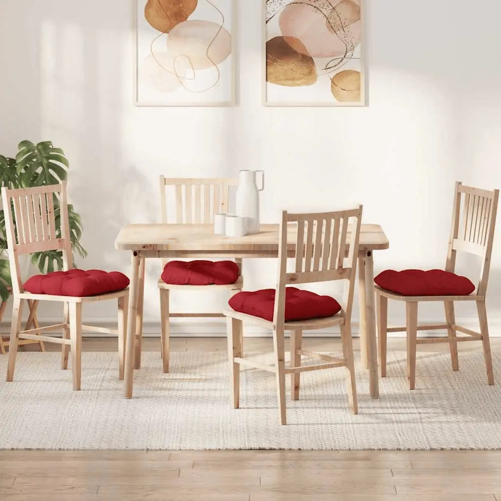 vidaXL Seat Cushions 4 pcs Red 45 x 45 x 12 cm Fabric Lucy And Phil Academy Lucy And Phil Academy