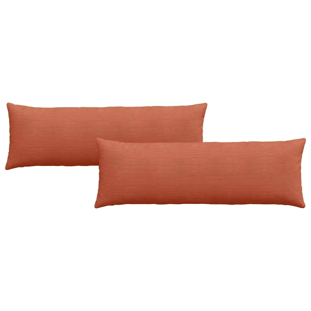 vidaXL Sofa Pillows 2 pcs Red Orange 120 x 40 cm Corduroy Fabric Lucy And Phil Academy Lucy And Phil Academy