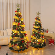 Foldable Telescopic Floor-Standing Green Velvet Christmas Tree With Warm Lights For Holiday Decorations Michan Direct