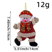 Festive Christmas Tree Ornaments - Santa, Snowman, Reindeer & Bear Figures With Red & White Scarves, Golden Balls & Red Bows - Perfect For Holiday Decor, Christmas Decorations Michan Direct