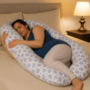 12 Ft Maternity Pillow And Case - Grey Floral - Lucy And Phil Academy