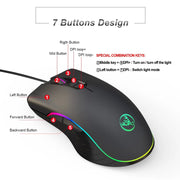 RGB Gaming Mouse - 6400 DPI Wired Optical Mouse with 7 Programmable Buttons | Ergonomic Design Michan Direct
