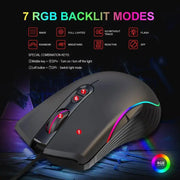 RGB Gaming Mouse - 6400 DPI Wired Optical Mouse with 7 Programmable Buttons | Ergonomic Design Michan Direct
