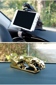 Premium Leopard Car Phone Holder - 360° Adjustable Dashboard Mount for iPhone & Android GPS Stand Michan Direct