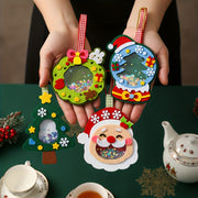 4pcs Christmas Felt Applique Kit, Handmade Ornament Material Set HolidayDecorations, Four Styles Santa Claus, Wreath, Christmas Tree, Crystal Ball, 1 Set Of Materials, Suitable For Festive Gifts, Michan Direct