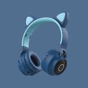 LED Light Cat Ear Headphones Wireless Bluetooth 5.0 Headset Portable Foldable Kids Headphone With Microphone Best Gift Michan Direct