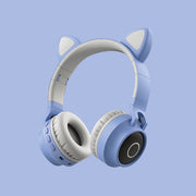 LED Light Cat Ear Headphones Wireless Bluetooth 5.0 Headset Portable Foldable Kids Headphone With Microphone Best Gift Michan Direct