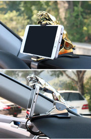 Premium Leopard Car Phone Holder - 360° Adjustable Dashboard Mount for iPhone & Android GPS Stand Michan Direct