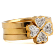 Simple Lucky Love Three-color Stitching Ring Michan Direct