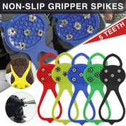 Unisex Men 5 Teeth Ice Gripper For Shoes Crampons Ice Gripper Spike Grips Cleats For Snow Studs Non-Slip Climbing Hiking Covers Michan Direct