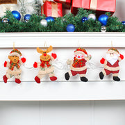 Festive Christmas Tree Ornaments - Santa, Snowman, Reindeer & Bear Figures With Red & White Scarves, Golden Balls & Red Bows - Perfect For Holiday Decor, Christmas Decorations Michan Direct