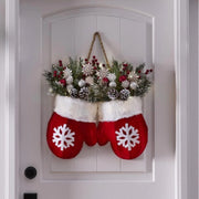 Christmas Garland Creative Glove Shaped Simulated Flower Wreath Window Door Gate Decoration Door Sign Xmas Party Decoration Michan Direct