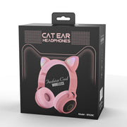 LED Light Cat Ear Headphones Wireless Bluetooth 5.0 Headset Portable Foldable Kids Headphone With Microphone Best Gift Michan Direct