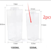 Premium Square Milk Cup - 500ml & 1000ml Minimalist Water Bottle Michan Direct