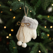 White Plush Fabric Pendant Gloves Sled Creative Christmas Tree Ornaments Michan Direct
