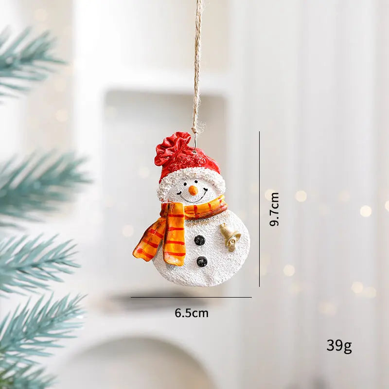 Festive Christmas Ornaments - Handcrafted Resin Gingerbread & Snowman Pendants Michan Direct
