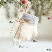 White Plush Fabric Pendant Gloves Sled Creative Christmas Tree Ornaments Michan Direct