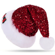 Christmas Hat Red Paillette Bowknot Plush Decorative Hat Michan Direct