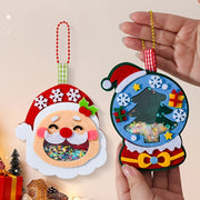 4pcs Christmas Felt Applique Kit, Handmade Ornament Material Set HolidayDecorations, Four Styles Santa Claus, Wreath, Christmas Tree, Crystal Ball, 1 Set Of Materials, Suitable For Festive Gifts, Michan Direct
