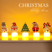 LED Electronic Candle Lights Christmas Trees Santa Claus Snowmen Creative Candles Small Night Lights Home Decorative Ornaments Michan Direct