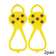 Unisex Men 5 Teeth Ice Gripper For Shoes Crampons Ice Gripper Spike Grips Cleats For Snow Studs Non-Slip Climbing Hiking Covers Michan Direct