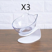 Non Slip Double Cat Bowl With Raised Stand Pet Food Cat Feeder Protect Cervical Vertebra Dog Bowl Transparent Pet Products Michan Direct