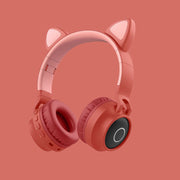 LED Light Cat Ear Headphones Wireless Bluetooth 5.0 Headset Portable Foldable Kids Headphone With Microphone Best Gift Michan Direct