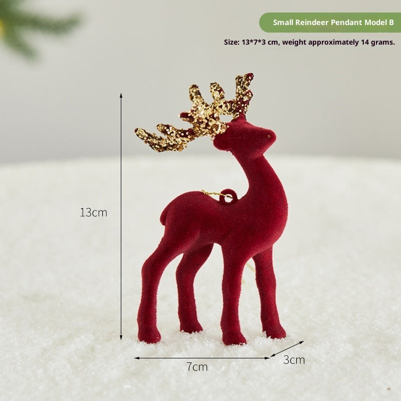 Christmas Sequined Flocking Elk Decoration Michan Direct