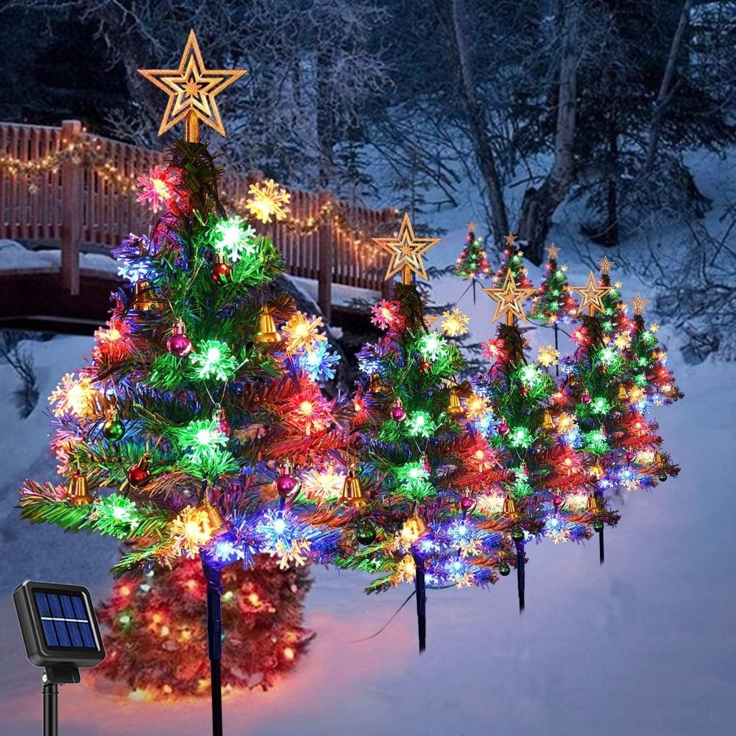 Solar-powered Christmas Cedar Tree Lights For Outdoor Lawn Decoration Michan Direct