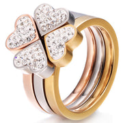 Simple Lucky Love Three-color Stitching Ring Michan Direct