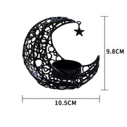 Light Luxury Crescent Moon Star Moon Black Gold Metal Candle Holder Modern Romantic Wedding Christmas Candle Cup Home Decor Michan Direct